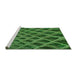 Sideview of Machine Washable Transitional Dark Forest Green Rug, wshpat2011grn