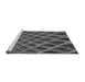 Sideview of Machine Washable Transitional Charcoal Black Rug, wshpat2011gry