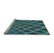 Sideview of Machine Washable Transitional Deep Teal Green Rug, wshpat2011lblu