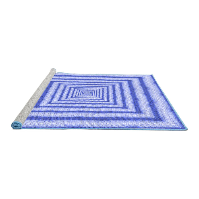 Sideview of Machine Washable Transitional Blue Rug, wshpat2012blu