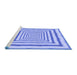 Sideview of Machine Washable Transitional Blue Rug, wshpat2012blu