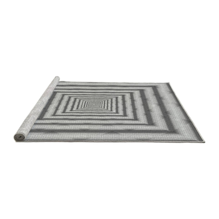 Sideview of Machine Washable Transitional Platinum Silver Gray Rug, wshpat2012gry