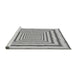 Sideview of Machine Washable Transitional Platinum Silver Gray Rug, wshpat2012gry