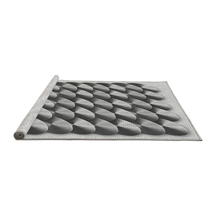 Sideview of Machine Washable Transitional Platinum Silver Gray Rug, wshpat2013gry