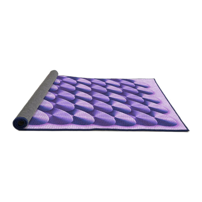 Thickness of Patterned Mauve Purple Rug, pat2013pur