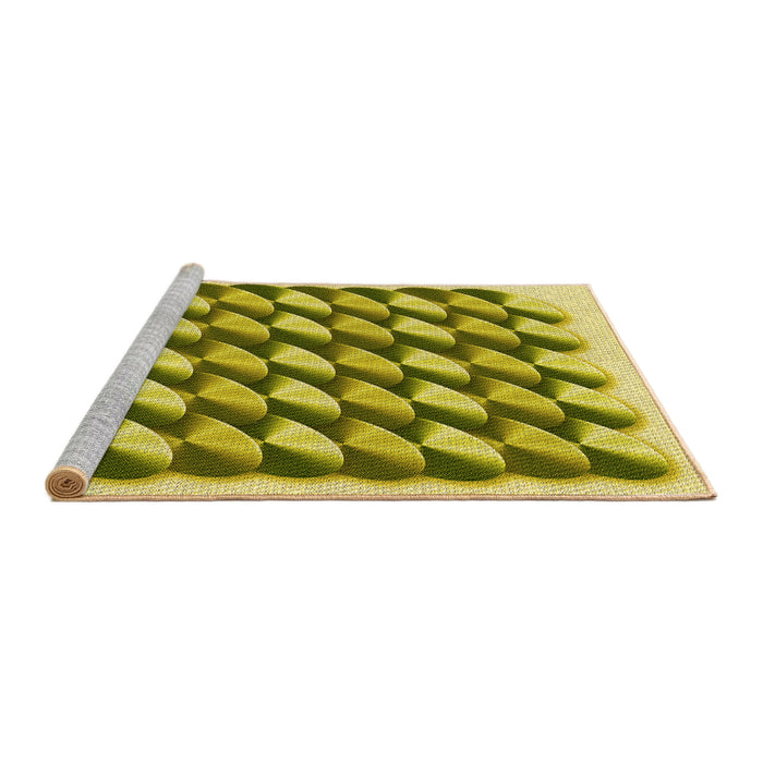 Sideview of Machine Washable Transitional Olive Green Rug, wshpat2013yw