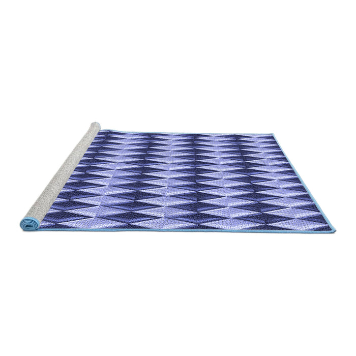 Sideview of Machine Washable Transitional Jeans Blue Rug, wshpat2014blu