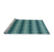 Sideview of Machine Washable Transitional Diamond Blue Rug, wshpat2014lblu