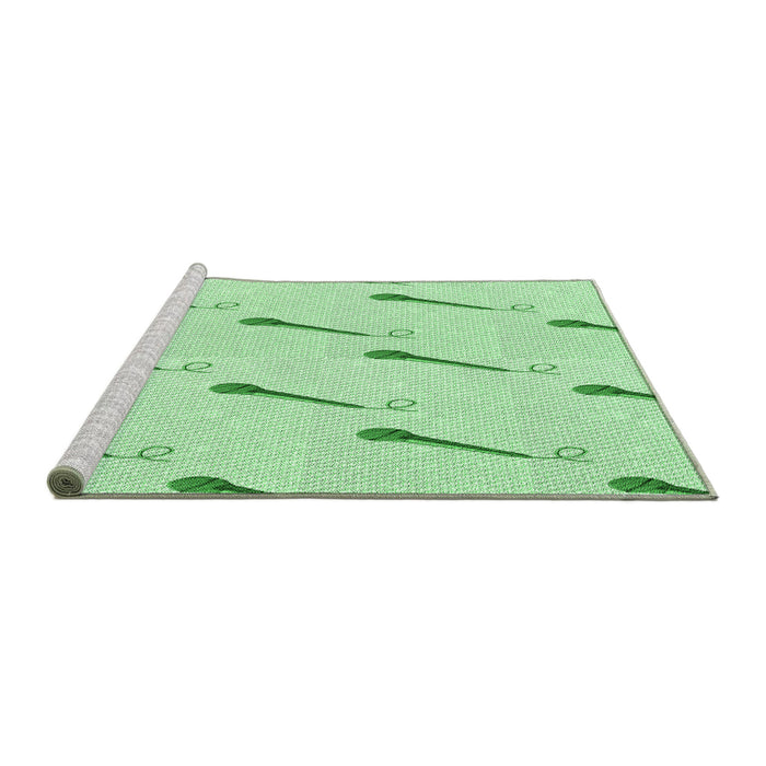 Sideview of Machine Washable Transitional Mint Green Rug, wshpat2015grn