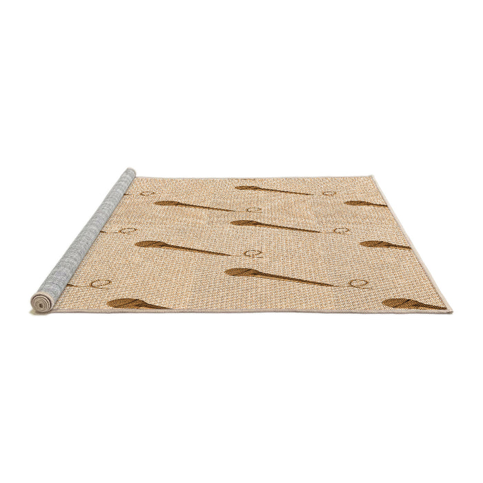 Sideview of Machine Washable Transitional Moccasin Beige Rug, wshpat2015org