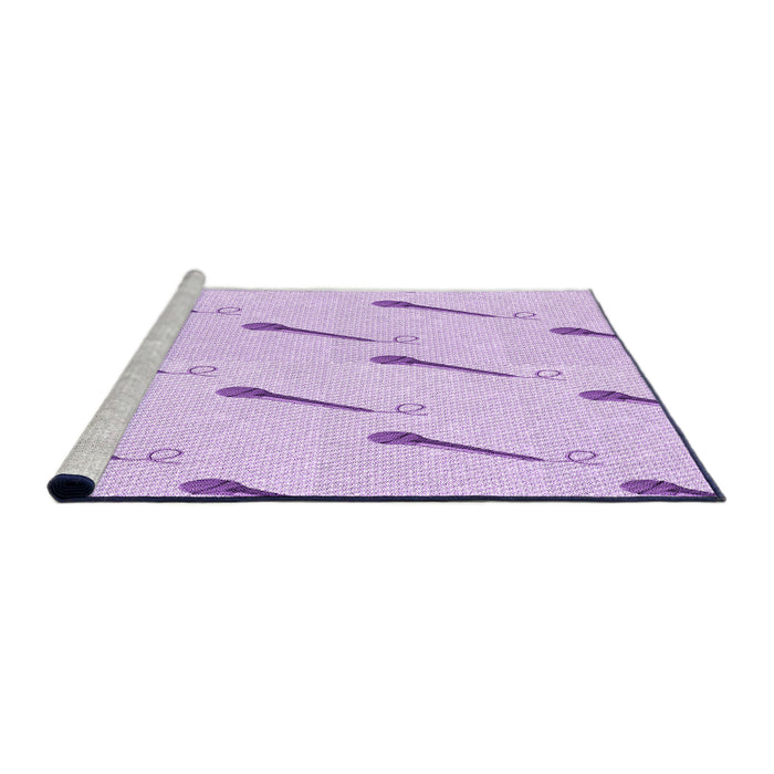 Sideview of Machine Washable Transitional Bright Lilac Purple Rug, wshpat2015pur