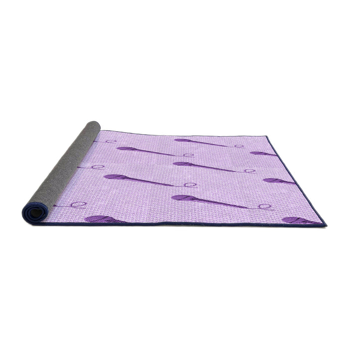 Thickness of Patterned Bright Lilac Purple Rug, pat2015pur