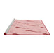 Sideview of Machine Washable Transitional Pastel Red Pink Rug, wshpat2015rd