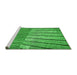 Sideview of Machine Washable Transitional Neon Green Rug, wshpat2016grn