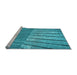 Sideview of Machine Washable Transitional Bright Turquoise Blue Rug, wshpat2016lblu