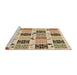 Sideview of Machine Washable Transitional Khaki Gold Rug, wshpat2017brn