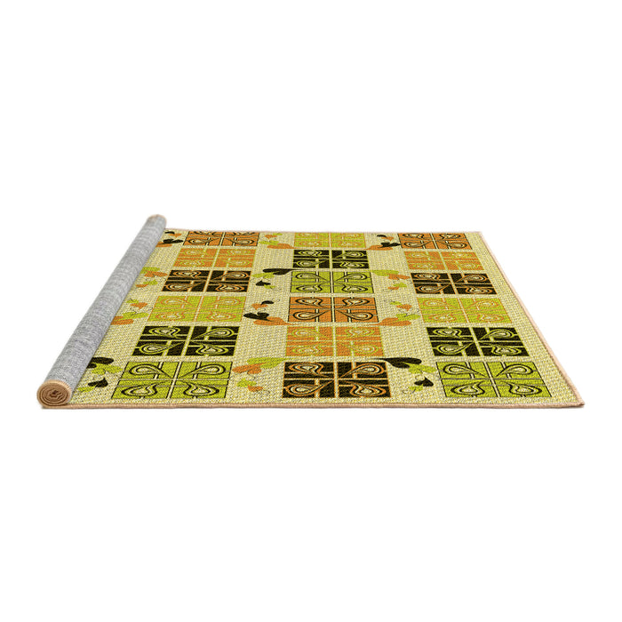 Sideview of Machine Washable Transitional Dark Bisque Brown Rug, wshpat2017yw