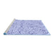 Sideview of Machine Washable Transitional Lavender Blue Rug, wshpat2018blu