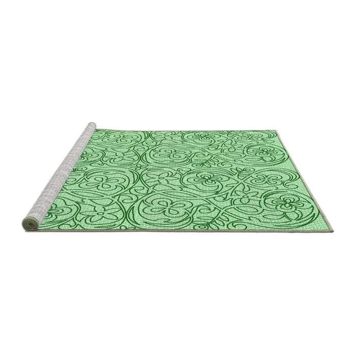 Sideview of Machine Washable Transitional Mint Green Rug, wshpat2018grn