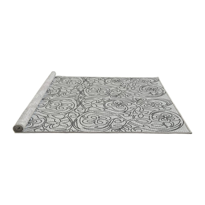 Sideview of Machine Washable Transitional Gray Rug, wshpat2018gry