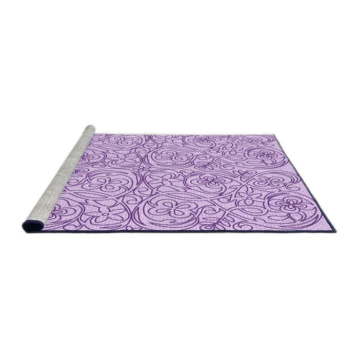 Sideview of Machine Washable Transitional Medium Orchid Purple Rug, wshpat2018pur