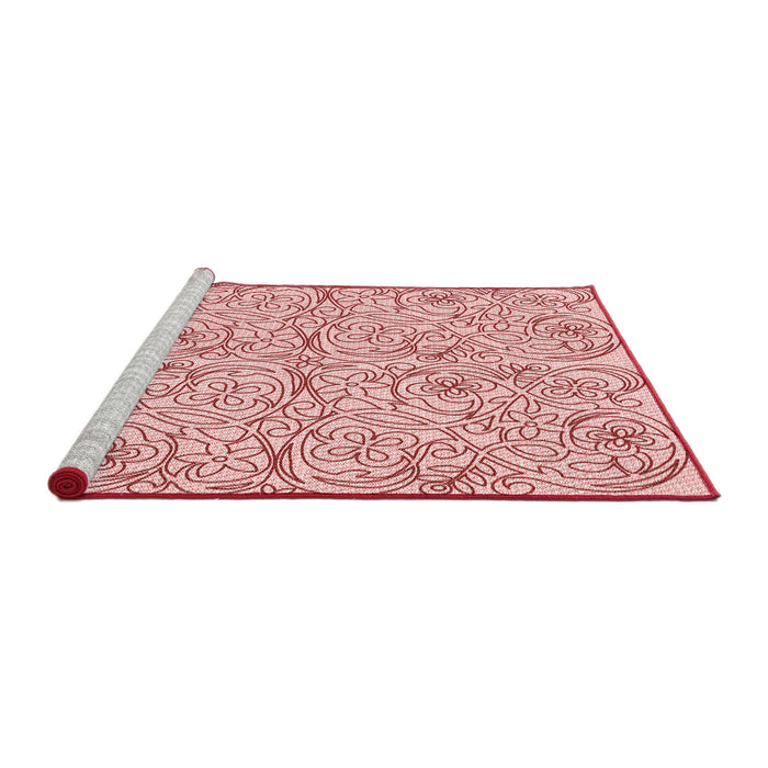 Sideview of Machine Washable Transitional Red Rug, wshpat2018rd