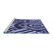 Sideview of Machine Washable Transitional Night Blue Rug, wshpat2019blu