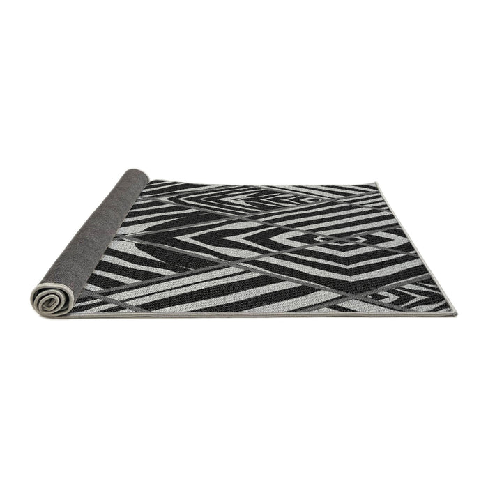 Thickness of Patterned Charcoal Black Rug, pat2019gry