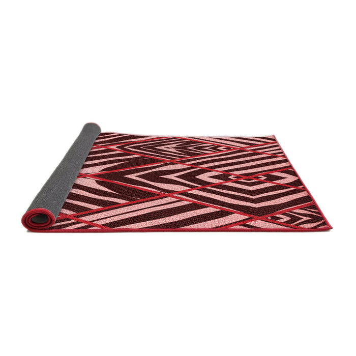Thickness of Patterned Maroon Red Rug, pat2019rd