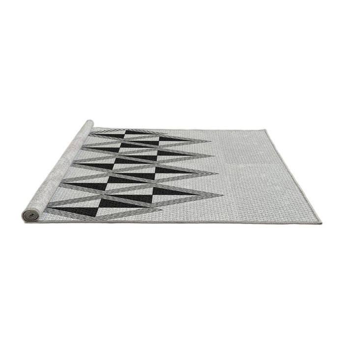 Sideview of Machine Washable Transitional Gray Rug, wshpat202gry