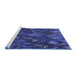 Sideview of Machine Washable Transitional Denim Dark Blue Rug, wshpat2020blu