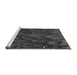 Sideview of Machine Washable Transitional Charcoal Black Rug, wshpat2020gry