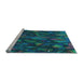 Sideview of Machine Washable Transitional Deep-Sea Blue Rug, wshpat2020lblu