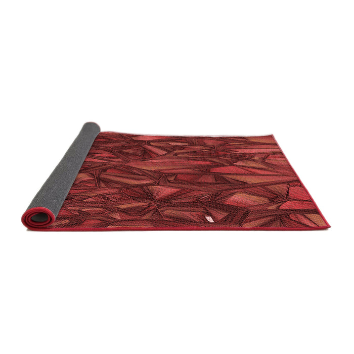 Thickness of Patterned Cranberry Red Rug, pat2020rd