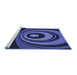 Sideview of Machine Washable Transitional Midnight Blue Rug, wshpat2021blu