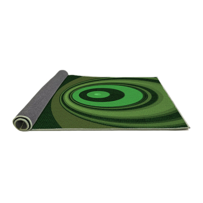 Thickness of Patterned Dark Lime Green Rug, pat2021grn