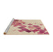 Sideview of Machine Washable Transitional Vanilla Gold Rug, wshpat2022brn