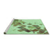 Sideview of Machine Washable Transitional Green Rug, wshpat2022grn