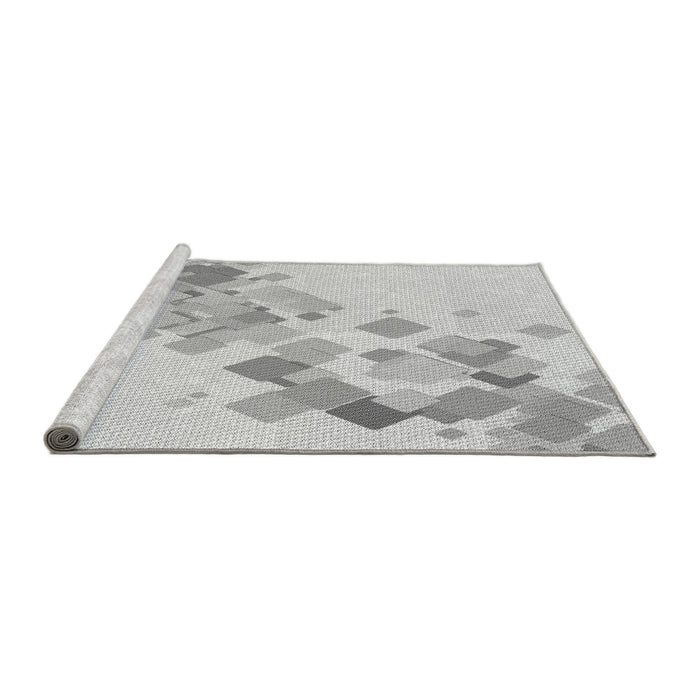 Sideview of Machine Washable Transitional Platinum Gray Rug, wshpat2022gry