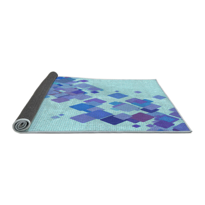 Thickness of Patterned Blue Rug, pat2022lblu