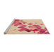 Sideview of Machine Washable Transitional Deep Peach Orange Rug, wshpat2022org