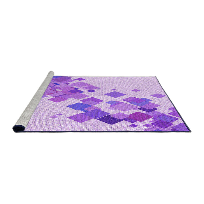 Sideview of Machine Washable Transitional Blossom Pink Rug, wshpat2022pur