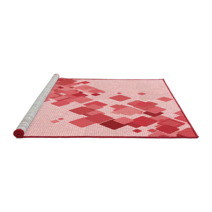 Sideview of Machine Washable Transitional Pink Rug, wshpat2022rd