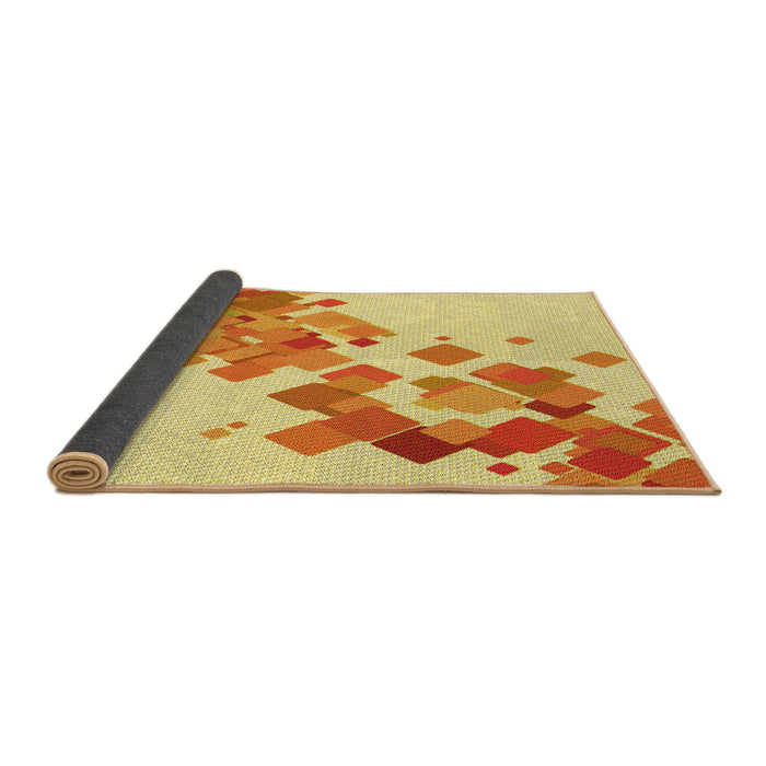 Thickness of Patterned Neon Orange Rug, pat2022yw