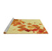 Sideview of Machine Washable Transitional Neon Orange Rug, wshpat2022yw