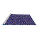 Sideview of Machine Washable Transitional Night Blue Rug, wshpat2023blu