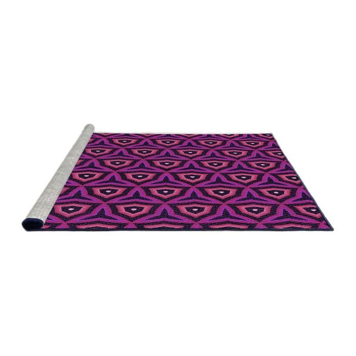 Sideview of Machine Washable Transitional Medium Violet Red Pink Rug, wshpat2023pur