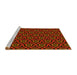 Sideview of Machine Washable Transitional Cranberry Red Rug, wshpat2023yw