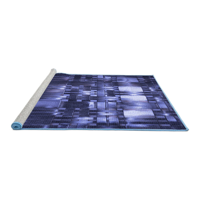 Sideview of Machine Washable Transitional Light Slate Blue Rug, wshpat2024blu