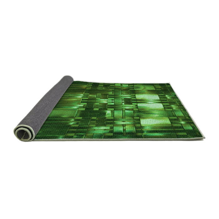 Thickness of Patterned Deep Emerald Green Rug, pat2024grn